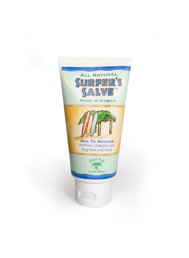 Island Soap & Candle Works Island Soap & Candle Works Surfer's Salve - All Natural Skin Soothing Balm - Moisturizing Anti-Chafing Ointment for Insect Bites, Sunburn, Windburn, Chapped Lips, Rashes & New Tattoos - 3 Ounce Tube
