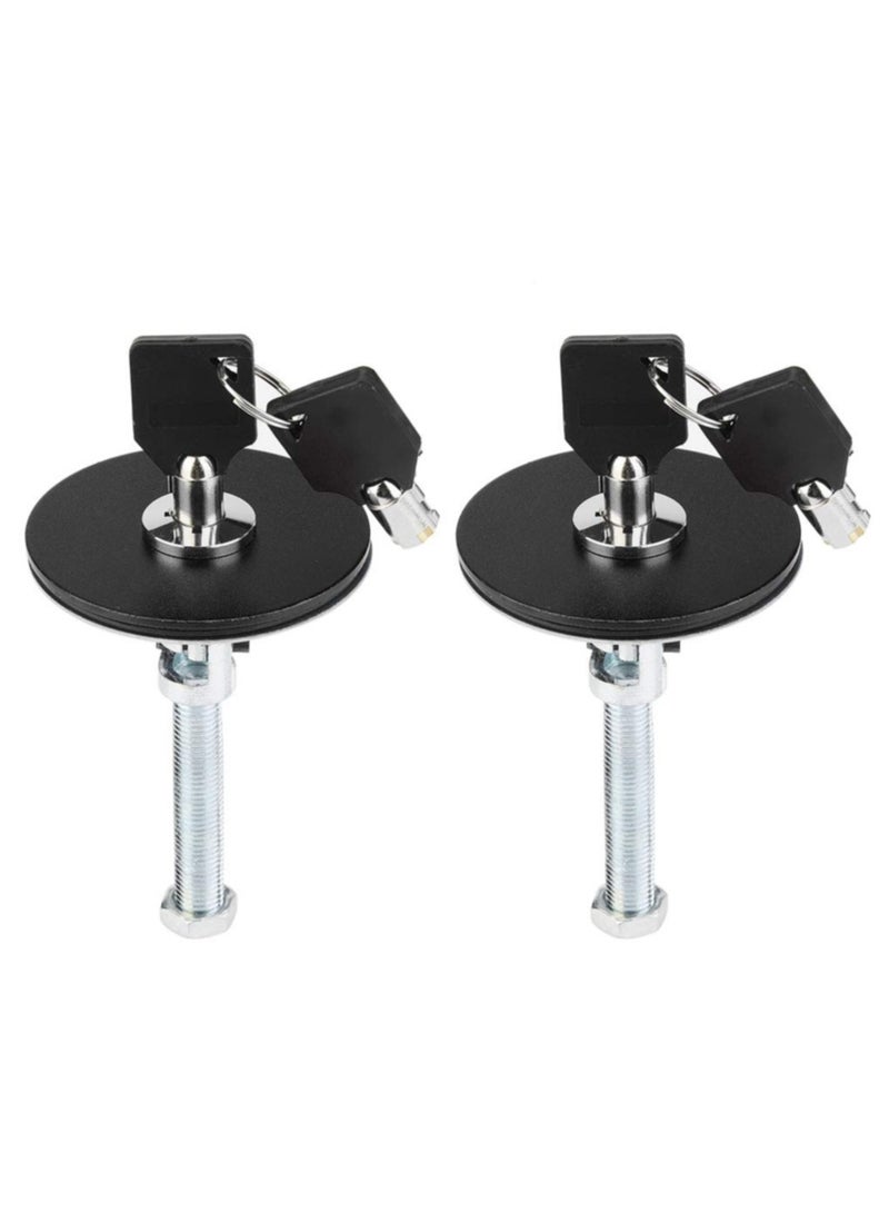 Aluminum alloy Hood Lock, Car Universal Engine Hood Cover Lock Key Pin Kit Safety Latch Pin(2PCS Black) - Image 1