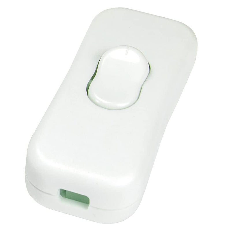PLUSPOE Inline Appliance Switch, On-Off DPST Control Rocker Lamp Switch for Bedroom Table Lamp Desk LED Lights White (2Pack) - Image 2