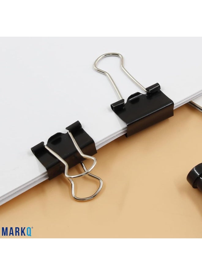 مارك مشابك أوراق معدنية باللون الأسود – عبوة كبيرة تحتوي على 60 قطعة | مشابك قابلة للطي مقاس كبير جدًا 51 ملم | قوية ومقاومة للصدأ لتنظيم المستندات في المكتب والمدرسة والمنزل – عبوة من 60 مشبك - Image 2