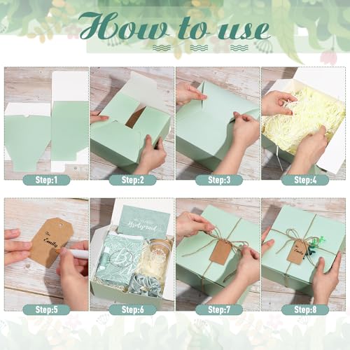 FillTouch 54 Pcs Bridesmaid Proposal Gifts, Maid of Honor Gift Include Wedding Gift Box Makeup Bag Invited Card Glass Cup Lip Balm Scrunchie Bracelet for Bridal Shower Bachelorette Party(Green) - Image 4
