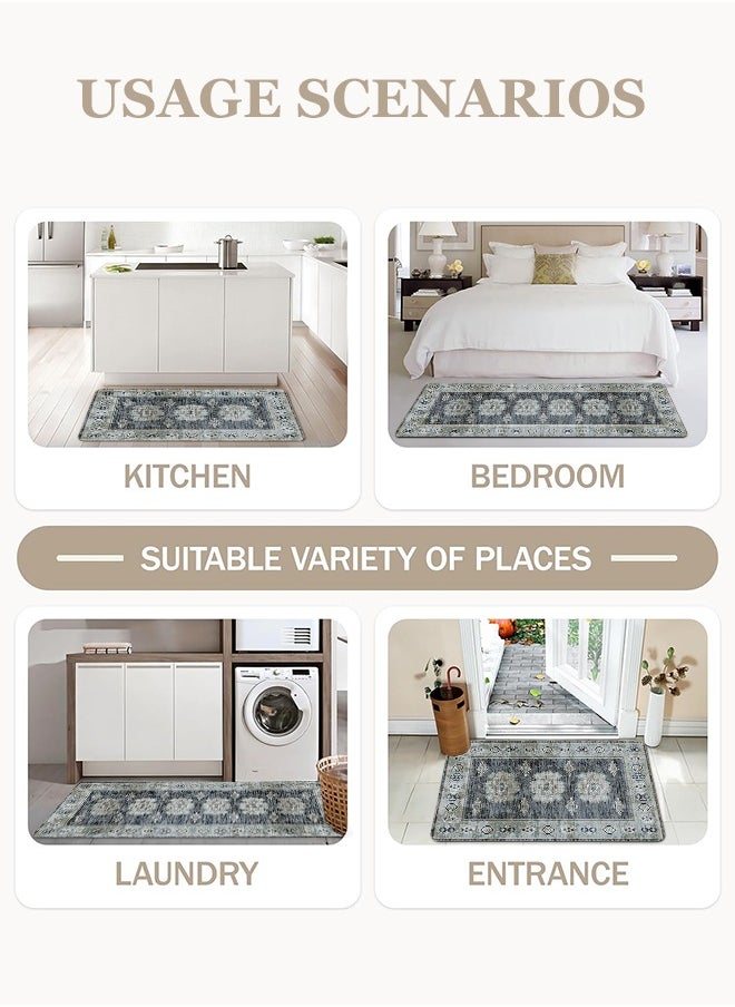 Generic 2 PCS Kitchen Floor Mats Rugs Set, Cushion Floor Carpet, Waterproof, Oil Resistant and Anti-Fatigue PU Standing Mat for Kitchen, Floor, Office, Sink, Laundry 45*75CM+45*120CM  - Image 5