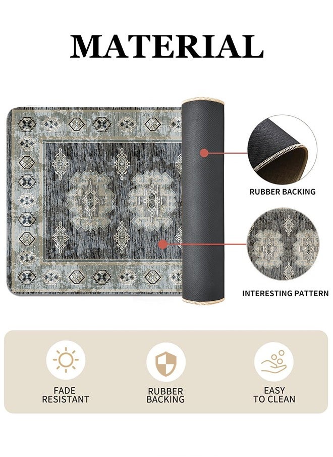Generic 2 PCS Kitchen Floor Mats Rugs Set, Cushion Floor Carpet, Waterproof, Oil Resistant and Anti-Fatigue PU Standing Mat for Kitchen, Floor, Office, Sink, Laundry 45*75CM+45*120CM  - Image 4