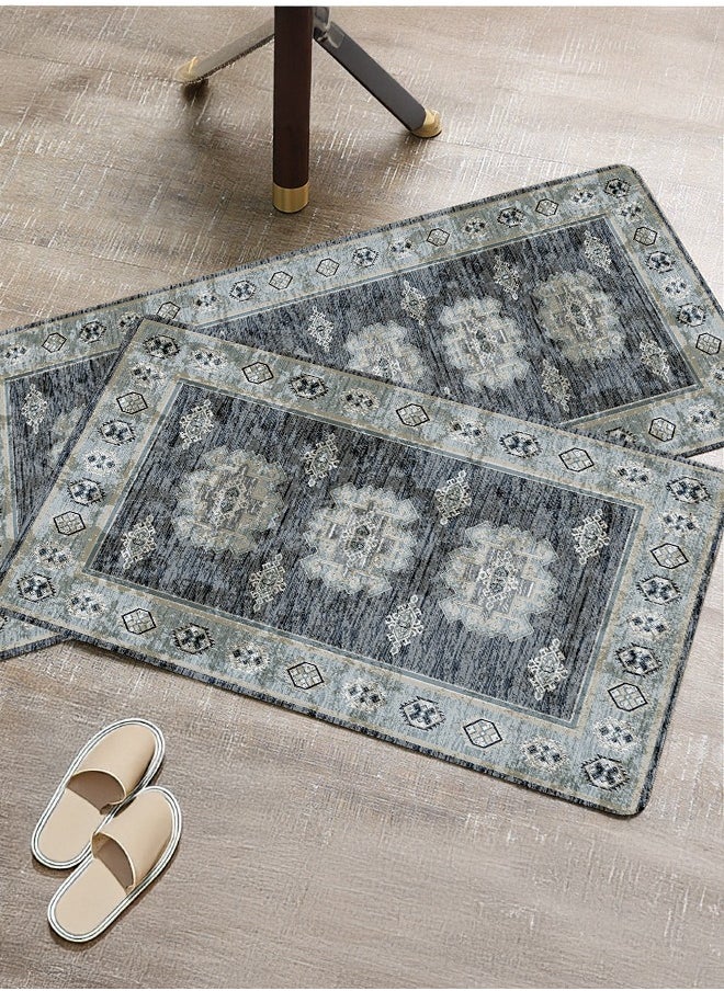 Generic 2 PCS Kitchen Floor Mats Rugs Set, Cushion Floor Carpet, Waterproof, Oil Resistant and Anti-Fatigue PU Standing Mat for Kitchen, Floor, Office, Sink, Laundry 45*75CM+45*120CM  - Image 2