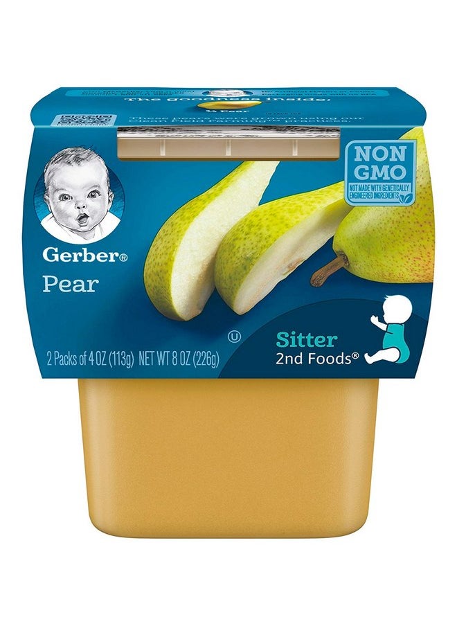 جربر طعام الأطفال Gerber 2nd Food، هريس الكمثرى، طبيعي وغير معدّل وراثيًا، عبوات سعة 4 أونصات، عبوتان (عبوة من 8 قطع)  - Image 1