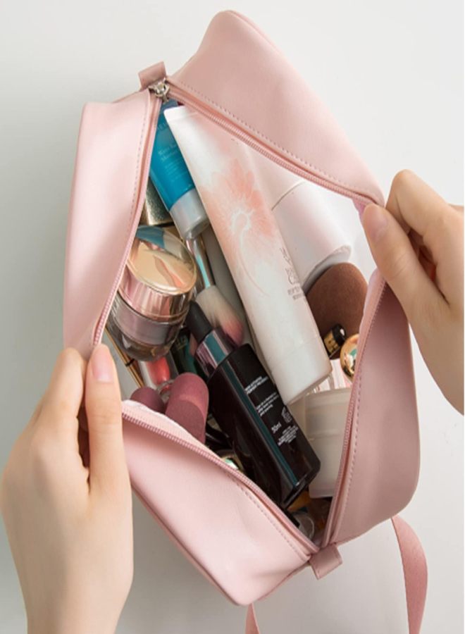 Travel Makeup Pouch Set Toiletries Bag Cosmetic Organizer Bag For Women And Girls Toiletry Storage Kit - Pink, Medium - Image 4