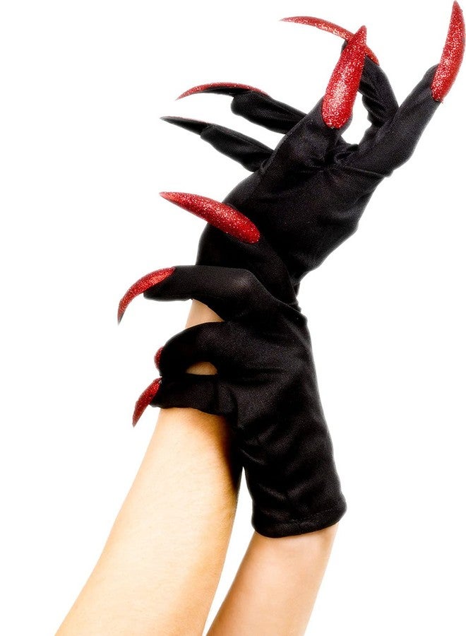Dzrige Halloween Witch Gloves Witch Claw Gloves Scary Demon Hands Gloves with Long Fingernails for Halloween Party Carnival Cosplay Costume Decoration Accessories, Red - Image 1