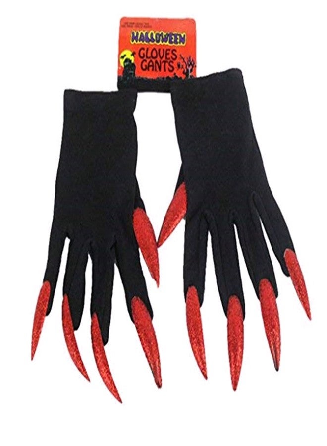 Dzrige Halloween Witch Gloves Witch Claw Gloves Scary Demon Hands Gloves with Long Fingernails for Halloween Party Carnival Cosplay Costume Decoration Accessories, Red - Image 5