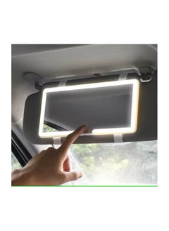 MIRFA Clip-On Rechargeable Touch On Screen LED Visor Car Vanity Rear View Mirror With White And Warm Lights  - Image 1