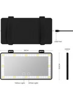 MIRFA Clip-On Rechargeable Touch On Screen LED Visor Car Vanity Rear View Mirror With White And Warm Lights  - Image 5