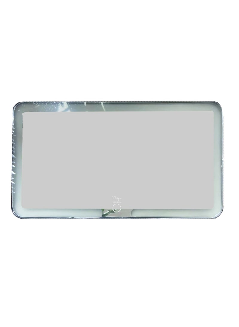 MIRFA - Clip-On Rechargeable Touch On Screen LED Visor Car Vanity Rear View Mirror With White And Warm Lights - Image 1