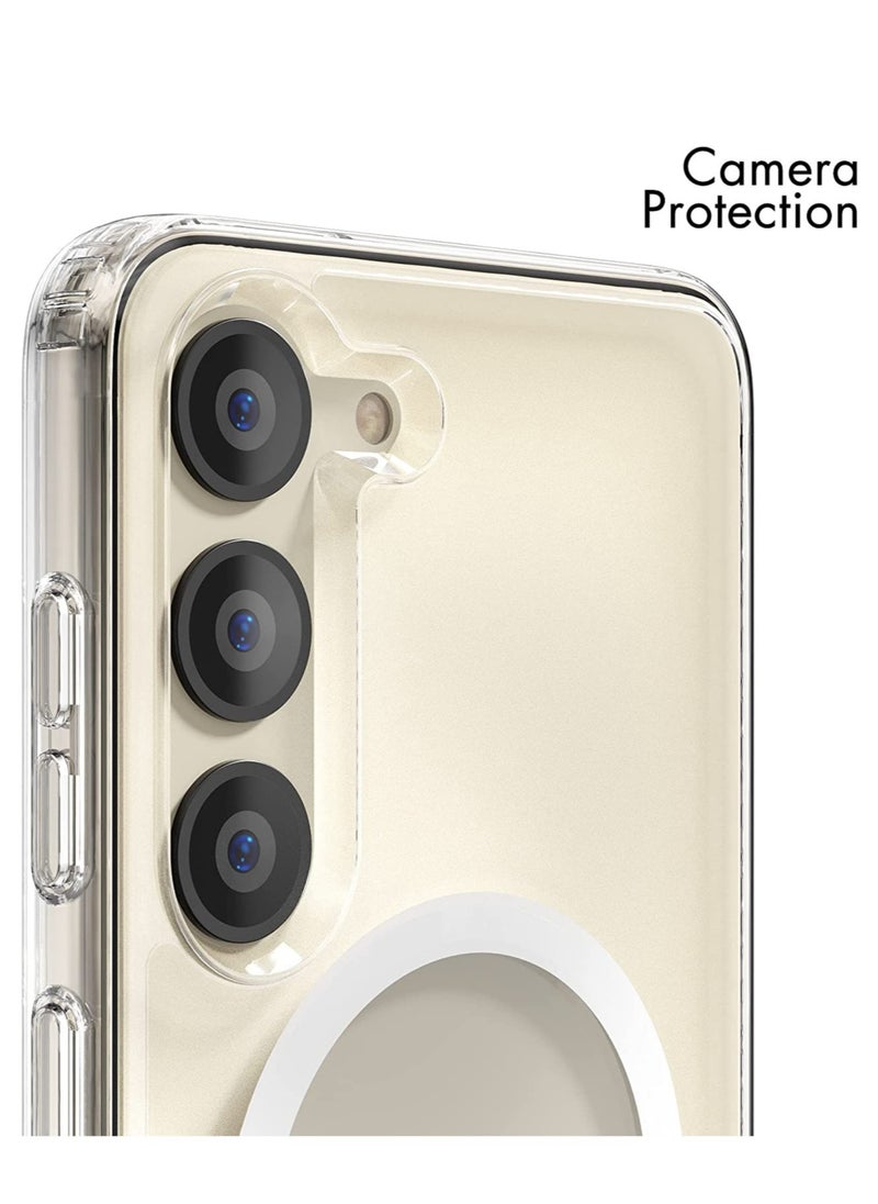 ELTRAZONE - Samsung Galaxy S23 Plus Magnetic Case Clear, Compatible with Magsafe Charging, Slim Fit Protective Cover for Galaxy S23 Plus, Shockproof Soft Silicone TPU Bumper, Crystal Clear Anti-Yellow - Image 1