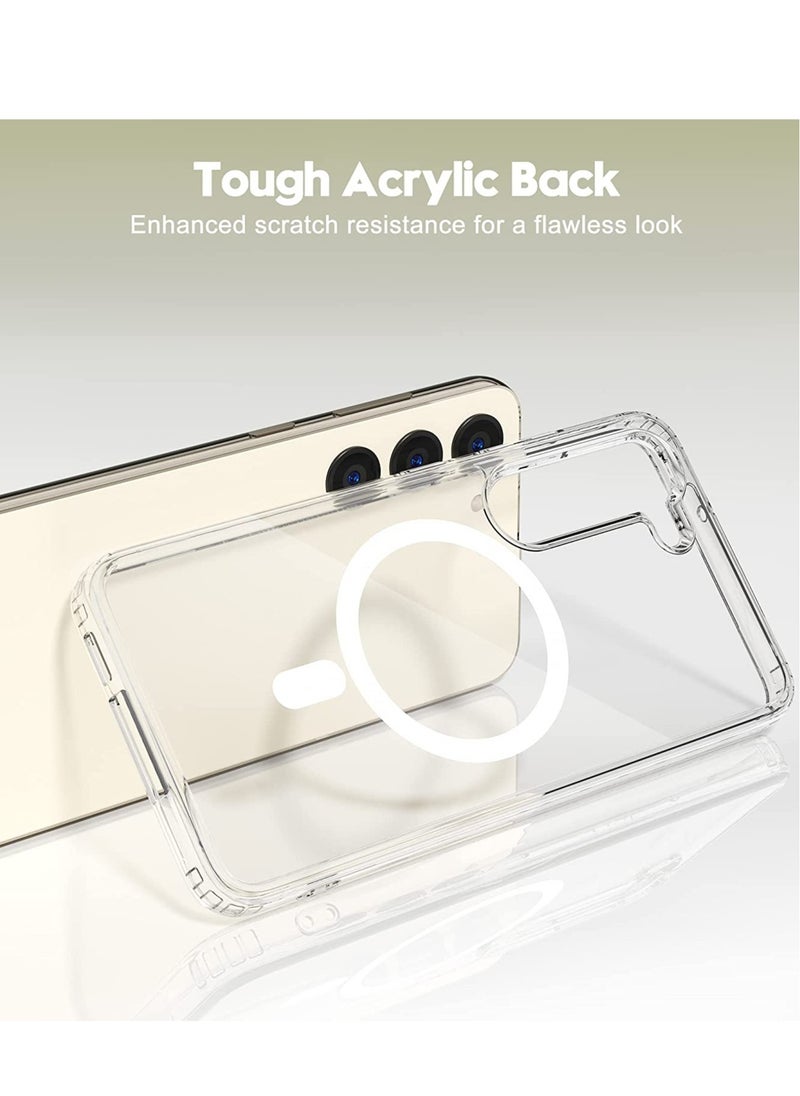 ELTRAZONE - Samsung Galaxy S23 Plus Magnetic Case Clear, Compatible with Magsafe Charging, Slim Fit Protective Cover for Galaxy S23 Plus, Shockproof Soft Silicone TPU Bumper, Crystal Clear Anti-Yellow - Image 1