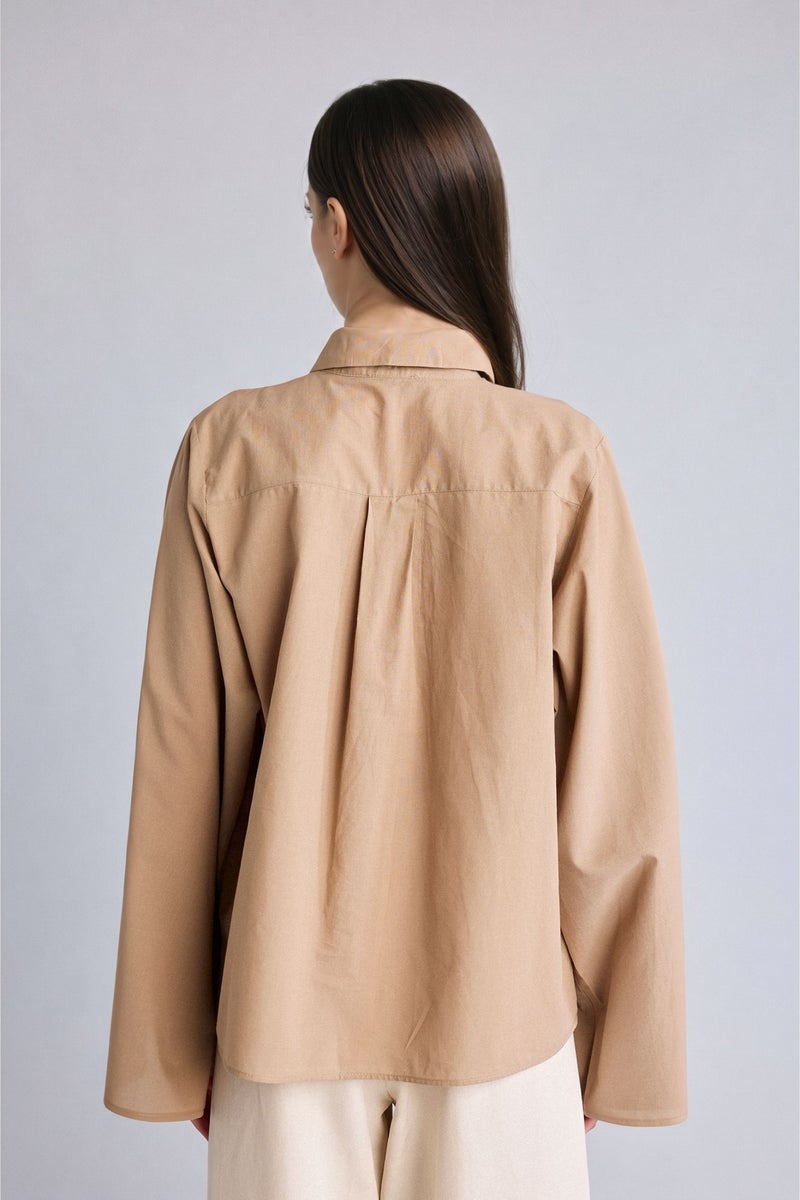 DeFacto Beige Woman Regular Fit Voile Beige Tunic Casual - Image 5