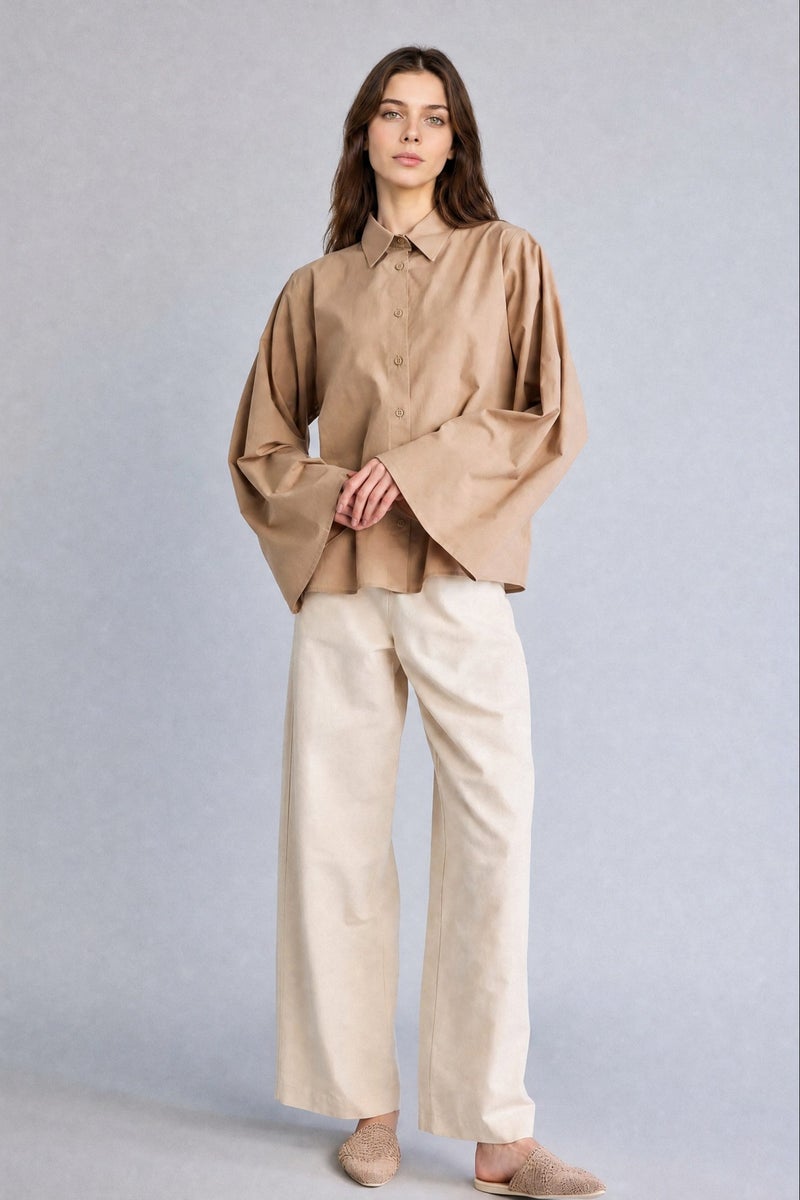 DeFacto Beige Woman Regular Fit Voile Beige Tunic Casual - Image 2