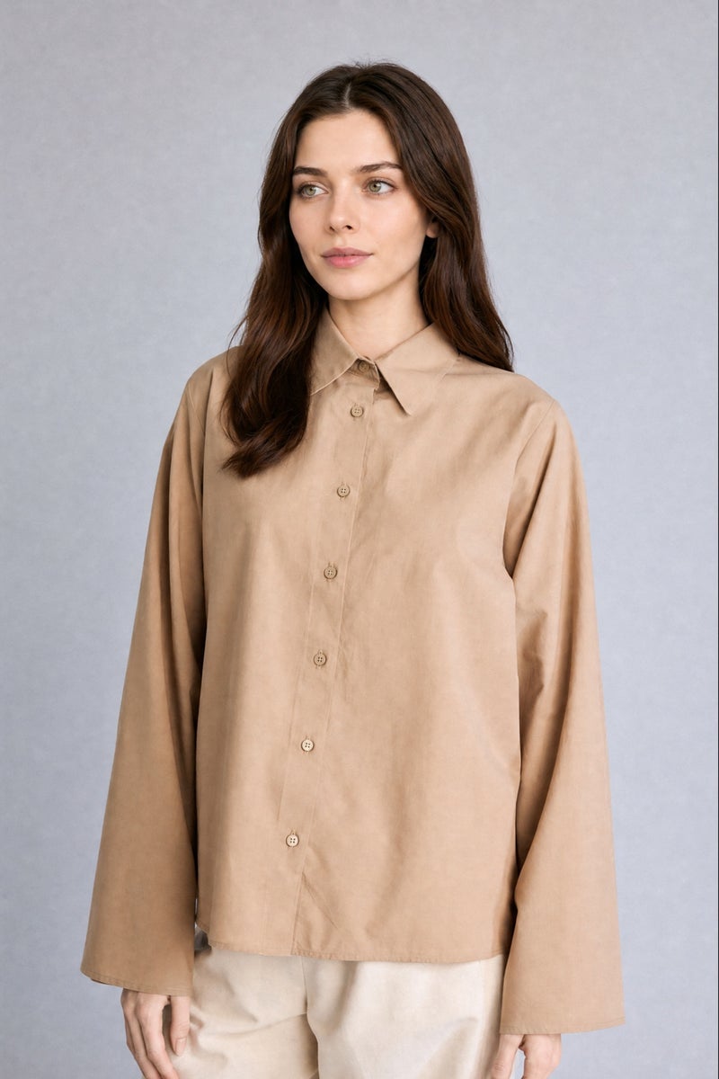DeFacto Beige Woman Regular Fit Voile Beige Tunic Casual - Image 3