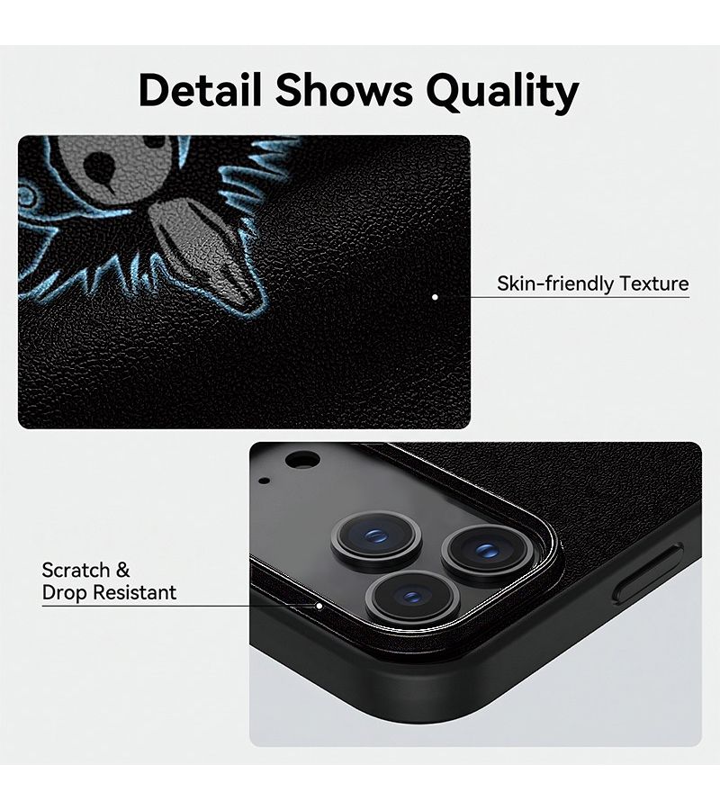 Phone Case Black Background Angel Character Line Drawing Drop Proof For iPhone 13 Pro - Image 4