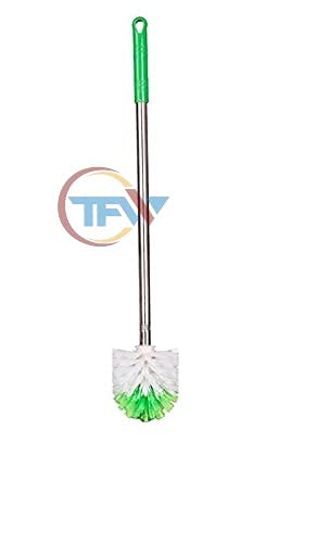 GLENOXZONE Round Shape Plastic Stainless Steel Handle Toilet Brush - Image 3