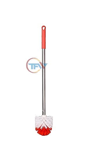 GLENOXZONE Round Shape Plastic Stainless Steel Handle Toilet Brush - Image 2