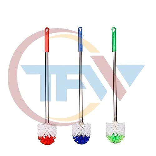 GLENOXZONE Round Shape Plastic Stainless Steel Handle Toilet Brush - Image 4