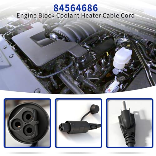 DZQPPC 84564686 Engine Block Coolant Heater Cable Cord for Chevy Silverado 1500/LD/LTD 2019-2023 for Buick Cadillac 2019-2022 for GM Chevy Silverado 2500/3500 HD Duramax Trucks 2020-2024 - Image 2
