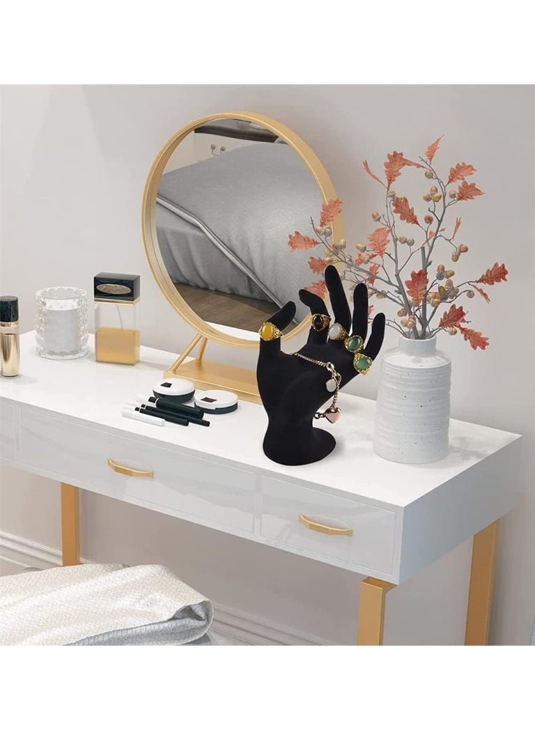 طعم المنزل حامل مجوهرات "هوم تيست" (Home Taste) من البولي ريزين بتصميم يد – حامل أساور وخواتم (على شكل مانيكان) مخصص للساعات والأساور الصلبة والإكسسوارات – منظم مجوهرات مزخرف للاستخدام المنزلي أو على طاولة الزينة أو لعرض المنتجات في المتاجر – اللون: أسود. - Image 4