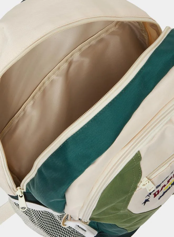 Styli Styli Color Block Backpack with Mesh Pocket