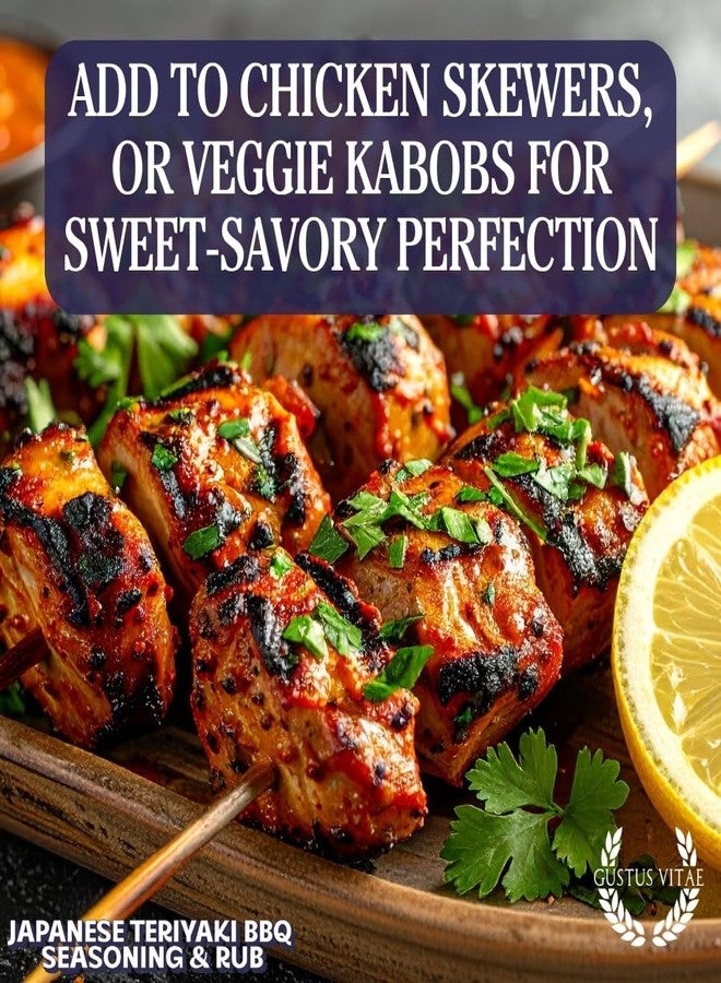 GUSTUS VITAE Japanese Teriyaki BBQ Seasoning & Rub | All Natural Spice Mix | Small Batch, Hand Made | Artisan Spice Blend | All Natural | Non GMO | GLP-1 Friendly | No Artificial Ingredients or Additives | Sustainably Sourced | Made in USA | Bougie BBQ | Gustus Vitae - Image 4