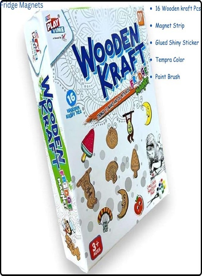 Braintastic Wooden Craft DIY Fridge Magnets|Learning Toy Painting Brush, Magnets, Wooden Raw Objects|Art & Craft, Creative, Fun & Activity Kit| Fun Learning|3+Year Kids - Image 3