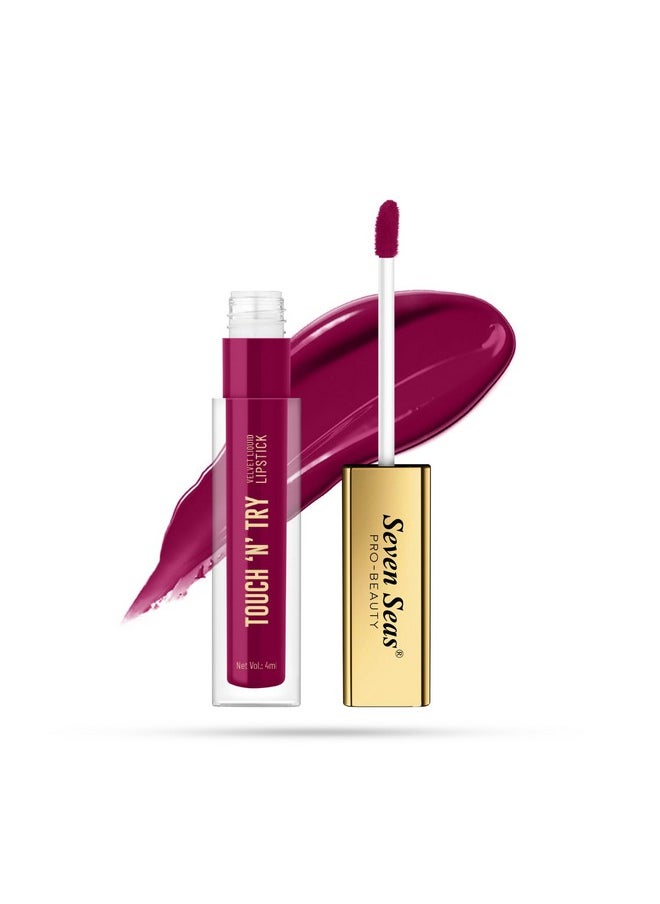 Seven Seas - Seven Seas Touch N Try Velvet Liquid Lipstick, Matte Finish, Non Transfer, Water Proof, Long Lasting (27, 4ML) - Image 1