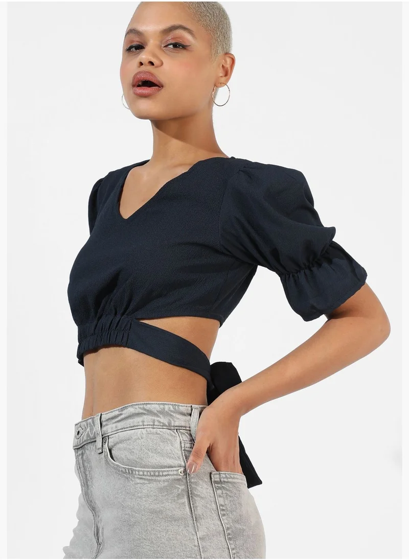 Campus Sutra Women's Solid Casual Top