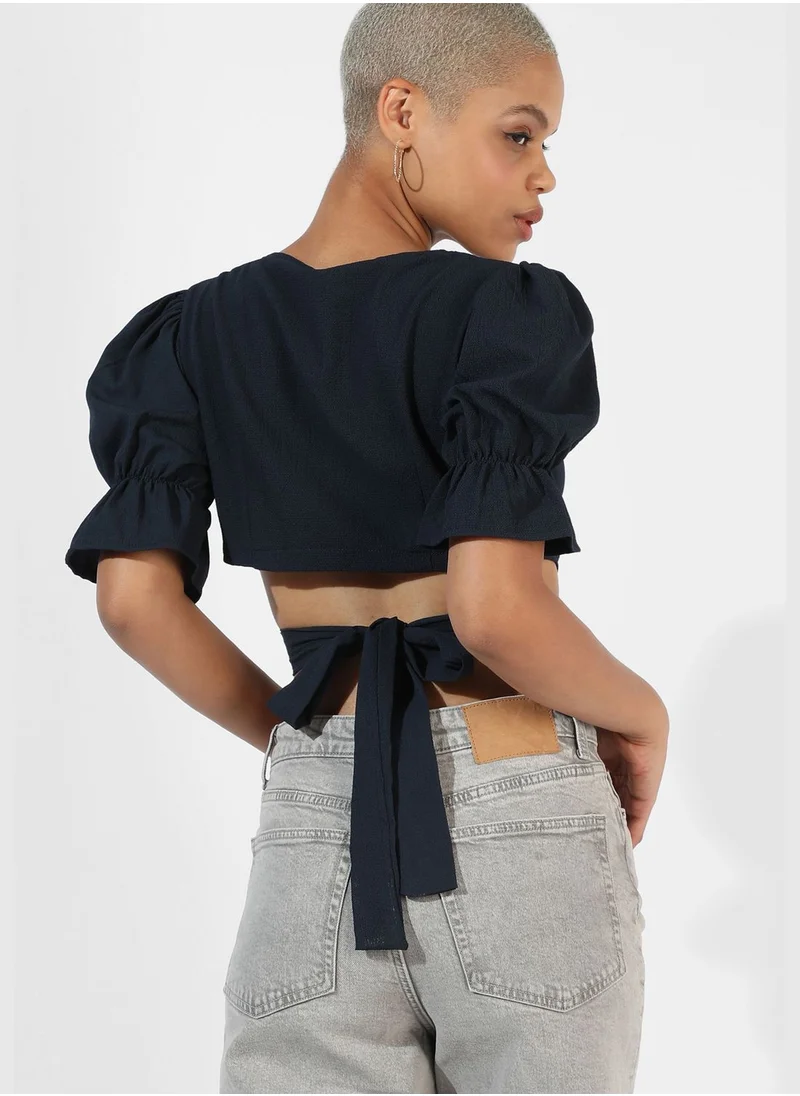 Campus Sutra Women's Solid Casual Top