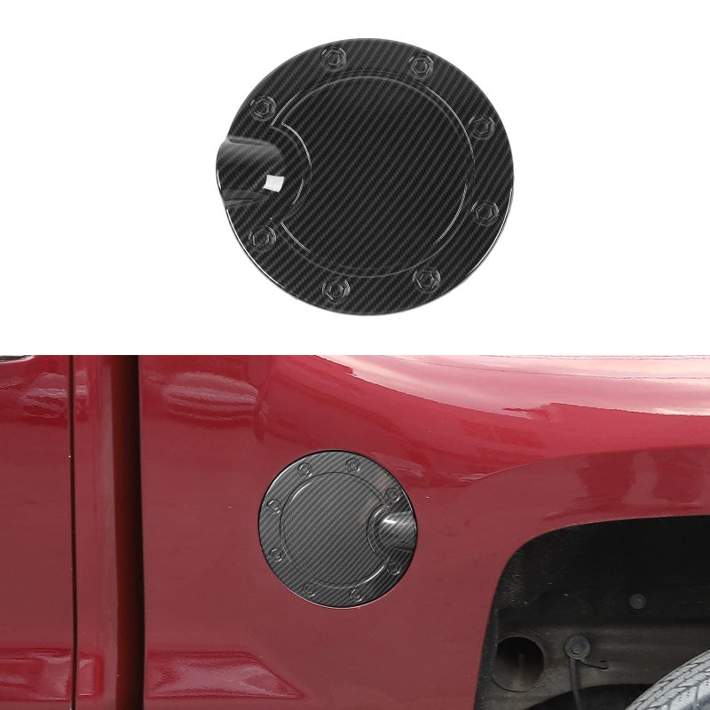Jeliker for Chevy Silverado Gas Cap Door Carbon Fiber Gas Tank Cover Trim for Chevrolet Silverado for GMC Sierra 20142018 Carbon Fiber Exterior Accessories