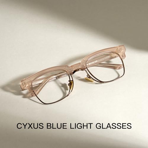 Cyxus Browline Frame Glasses Blue Light Glasses for Men Women UV Protection Lightweight Computer Glasses for Screen（8557T39 Light Brown） - Image 3