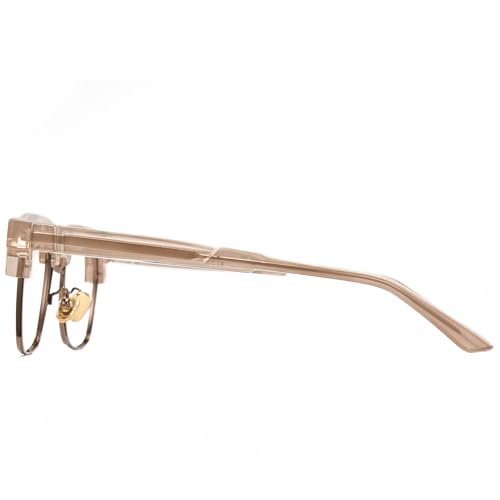 Cyxus Browline Frame Glasses Blue Light Glasses for Men Women UV Protection Lightweight Computer Glasses for Screen（8557T39 Light Brown） - Image 5