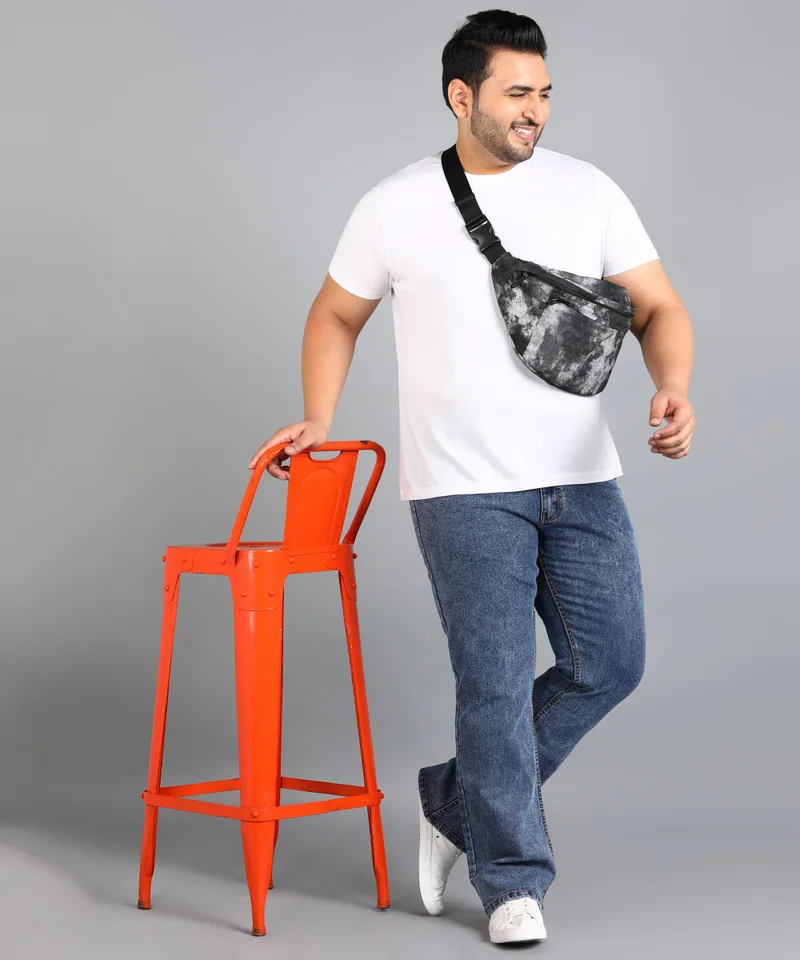 Urbano Fashion  Urbano Plus Men's Blue Washed Bootcut Jeans Stretchable  | Best Price UAE