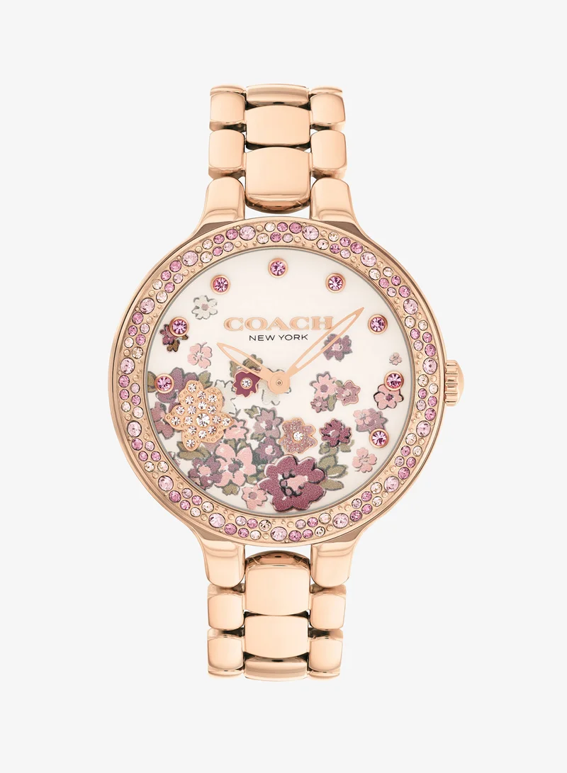 Coach 2-Hand Chelsea Collection Quartz Movement Watch For Women With Rose Gold-Tone Stainless Steel Bracelet - 14504498