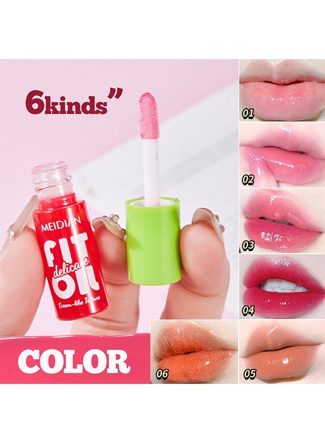 Meidián lip gloss,6 Colors/set Hydrating Jelly Lip Oil long-lasting Moisturizing smooth shimmering Lip Hydrating Liquid - Image 2