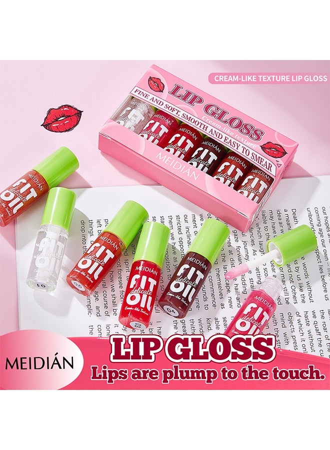 Meidián lip gloss,6 Colors/set Hydrating Jelly Lip Oil long-lasting Moisturizing smooth shimmering Lip Hydrating Liquid - Image 4