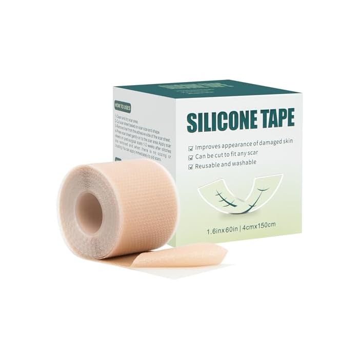 Silicone Scar Tape, Silicone Scar Sheets(1.6"X 59" Roll-1.5M), Silicone Scar Sheets for Face,Reusable Medical Grade Silicone Face Patches for Scars,C-Section,Keloid,Burn,Acne,Tummy Tuck,Surgical Scars