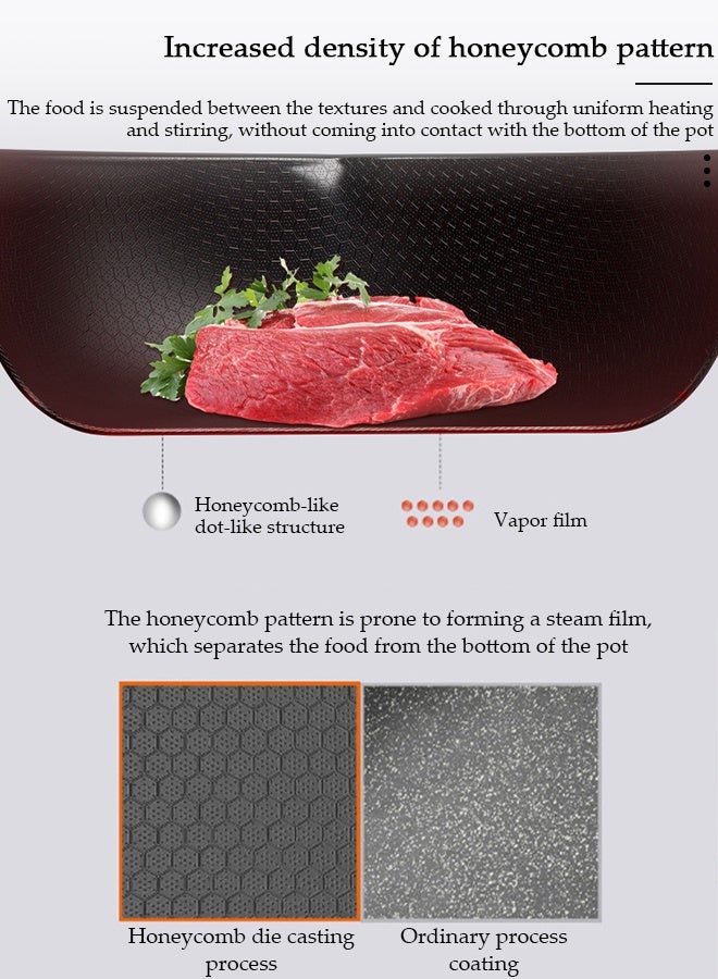 DUNISO Ceramic Lightweight Frying Pan Skillet Thickened Bottom,28cm Healthy Non-Stick 0 Fluorine Washable Coating Pans with Heat-Resistant Hanging Handle Thickened Glass Lid,Durable Wear and High Temperature Resistance Omelette Pan Compatible with All Stovetops,Ideal Frying, Cooking, Sauteing - Image 5