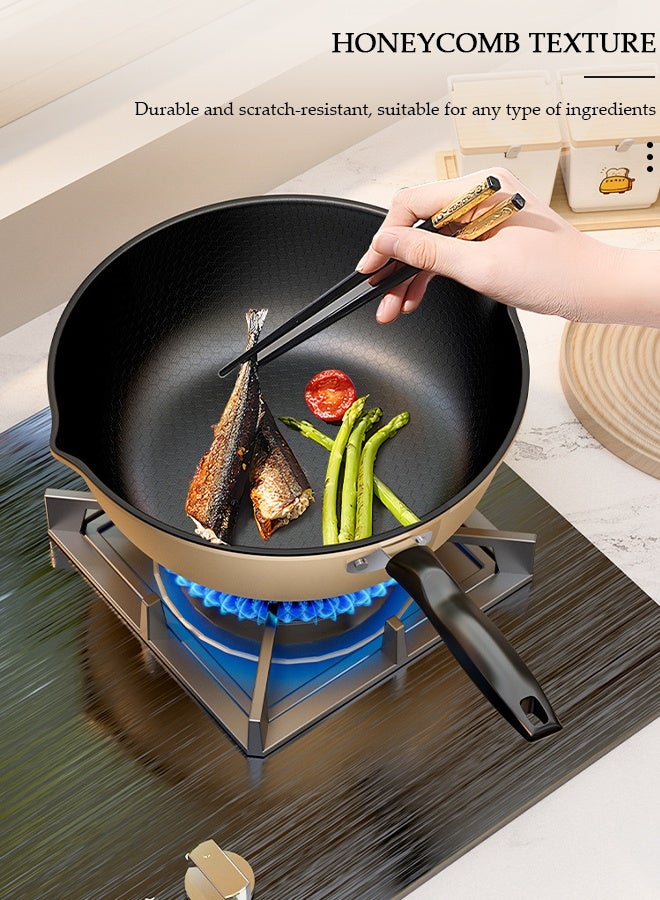 DUNISO Ceramic Lightweight Frying Pan Skillet Thickened Bottom,28cm Healthy Non-Stick 0 Fluorine Washable Coating Pans with Heat-Resistant Hanging Handle Thickened Glass Lid,Durable Wear and High Temperature Resistance Omelette Pan Compatible with All Stovetops,Ideal Frying, Cooking, Sauteing - Image 4