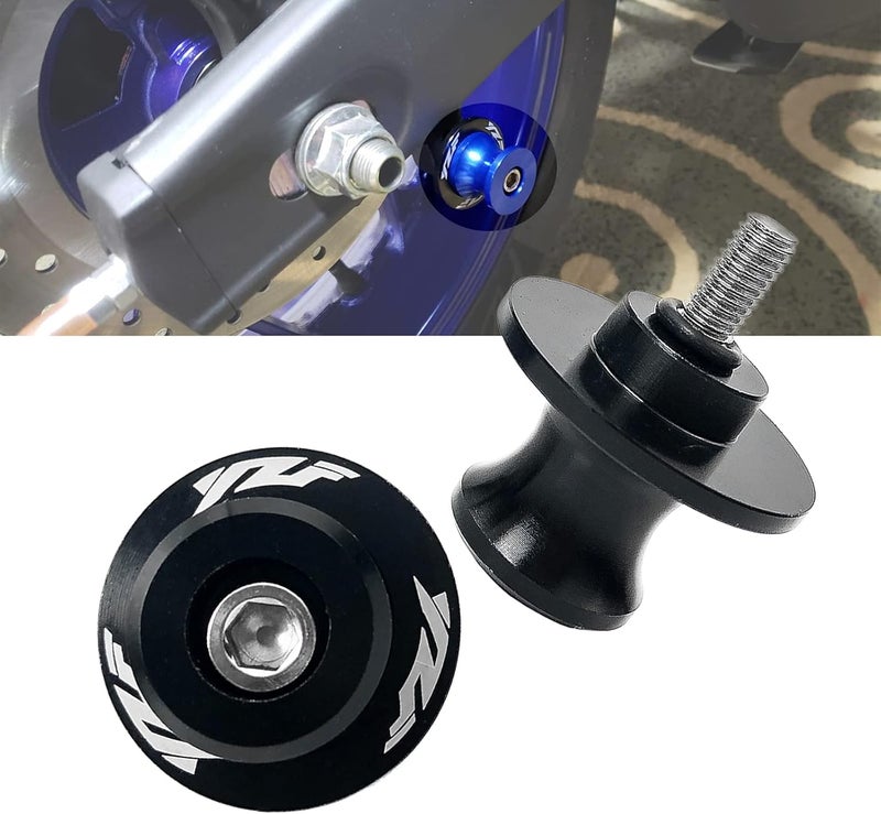 YIMOTO 6MM M6 X 1.5 Motorcycle Swing arm Sliders Spools CNC Swing Arm Stand Screws 2PCS for Yamaha YZF R1 R3 R6 R25 R125 R6S 600R 750R (Black) - Image 1