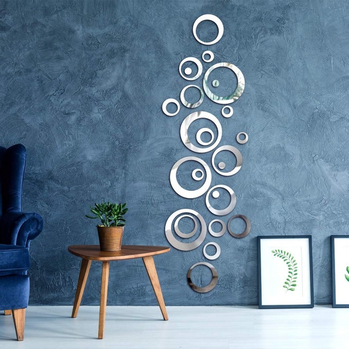 REMOVABLE WALL STICKER DECAL ACRYLIC MIRROR SETTING FOR HOME LIVING ROOM BEDROOM DECOR 25135 CM 48 PIECES
