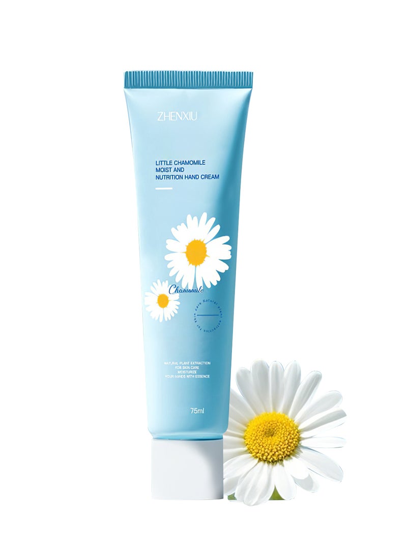 ZHENXIU Little Chamomile Moist and Nutrition Hand Cream, Natural Moisturizing Hand Lotion for Dry Cracked Hands, Repairing Brightening Hand Care Cream 75ml  - Image 1
