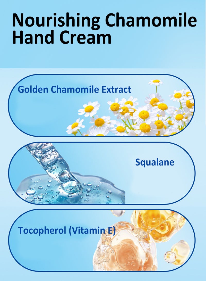 ZHENXIU Little Chamomile Moist and Nutrition Hand Cream, Natural Moisturizing Hand Lotion for Dry Cracked Hands, Repairing Brightening Hand Care Cream 75ml  - Image 2