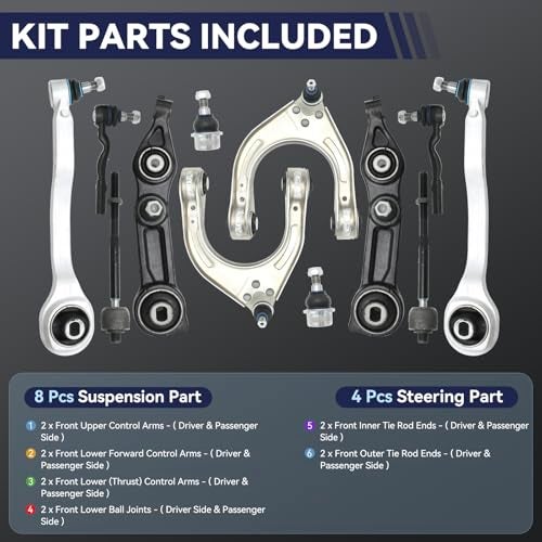 UGFC Front Suspension Kit w211 RWD Control Arms Ball Joint Compatible With 2003-2009 Mercedes-Benz E320 E500 E550 CLS500 CLS550 AMG (E55/E63/CLS55/CLS63) - Image 5