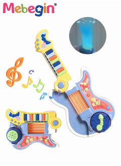 MEBEGIN 2-in-1 Musical Instrument Toy with Projection Function and 2 Modes, Colorful Guitar Piano Toy, Multifunctional Early Education Toy, Ideal Gift for Kids Aged 3+, 4 AA Battery Required(Not Included)  - Image 3