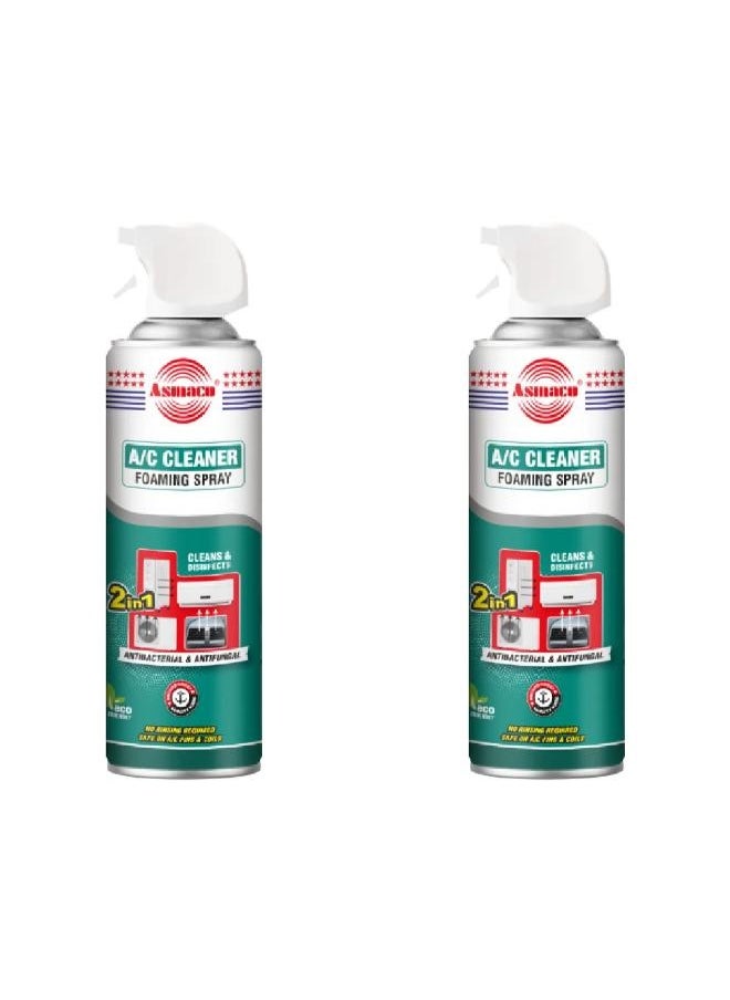 Asmaco - Asmaco A/C Cleaner Foaming Spray - 500 Ml - Set of 02 - Image 1