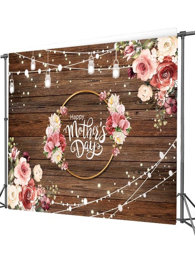 CYLYH 8x6ft Mother's Day Backdrop Mother's Day Brown Wooden Plank Backdrop Mother's Day Party Backdrop - Image 5